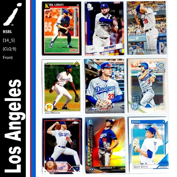 Los Angeles Dodgers 9 Card Lot - BSBL [14_5] - Picture 1 of 2